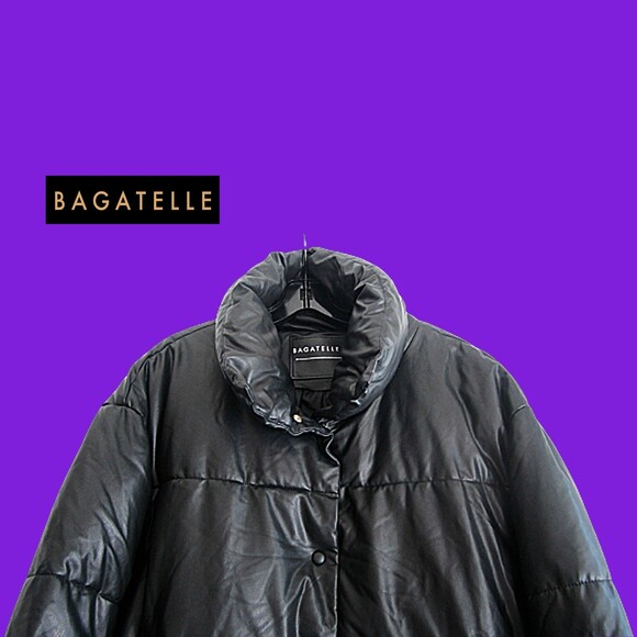 BAGATELLE Collection NEW Oversized Faux Leather Channel Quilted Jacket L - Picture 2 of 10